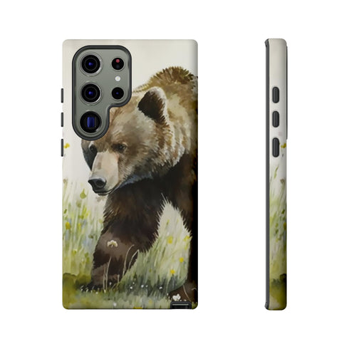 Grizzly Bear in a Field - Impact Resistant Phone Case Samsung Galaxy S23 Ultra Matte